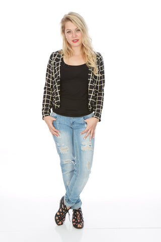 Squared Print Blazer