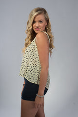 Heart Cutout Polka Dot Blouse