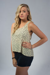 Heart Cutout Polka Dot Blouse