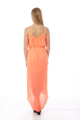 Coral High-Low Dress