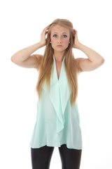 Cascade Ruffle Chiffon Blouse